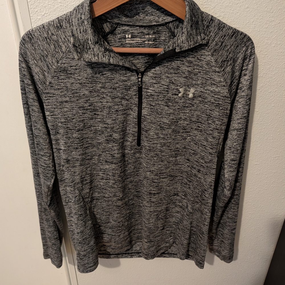 Under Armour Heat Gear Half‎ Zip Long Sleeve Heathered Gray Pullover Women's L